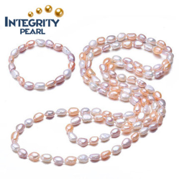 8-9mm Multi Color Baroque Freshwater Pearl Set